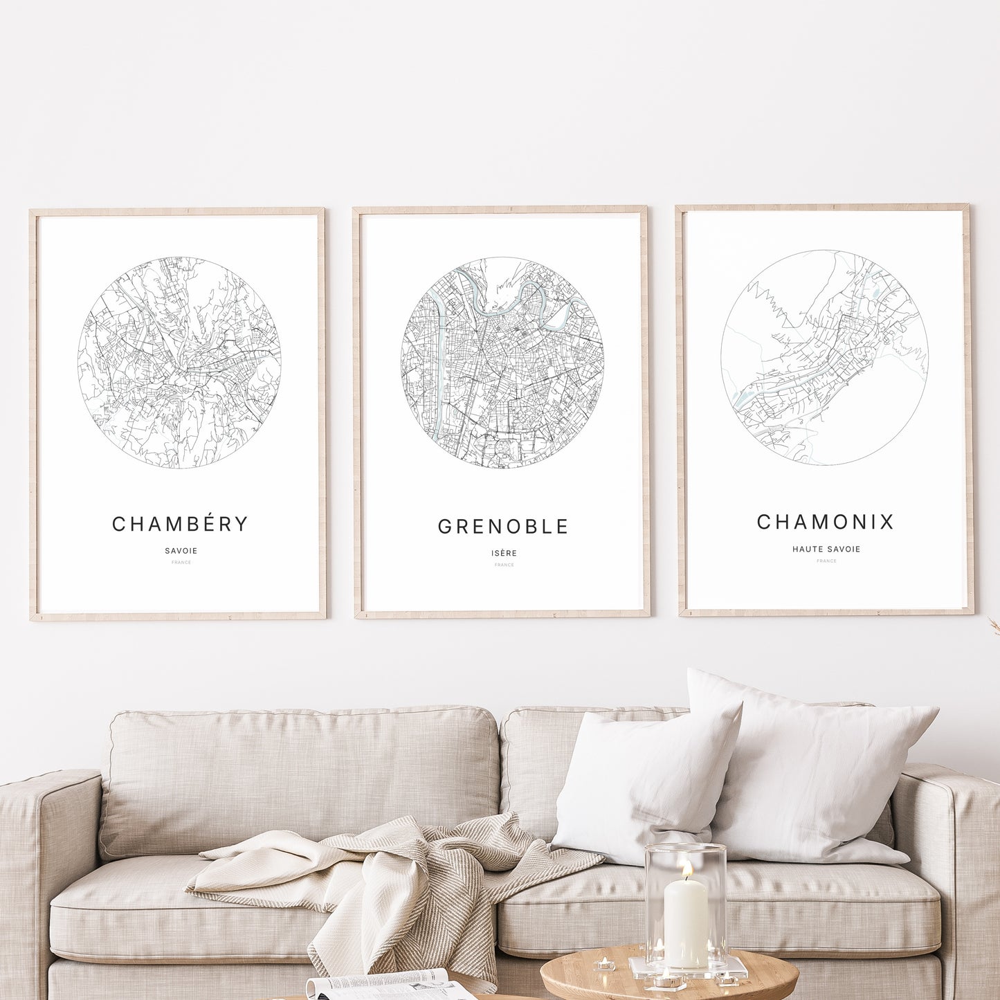 Affiche Grenoble – Plan minimaliste