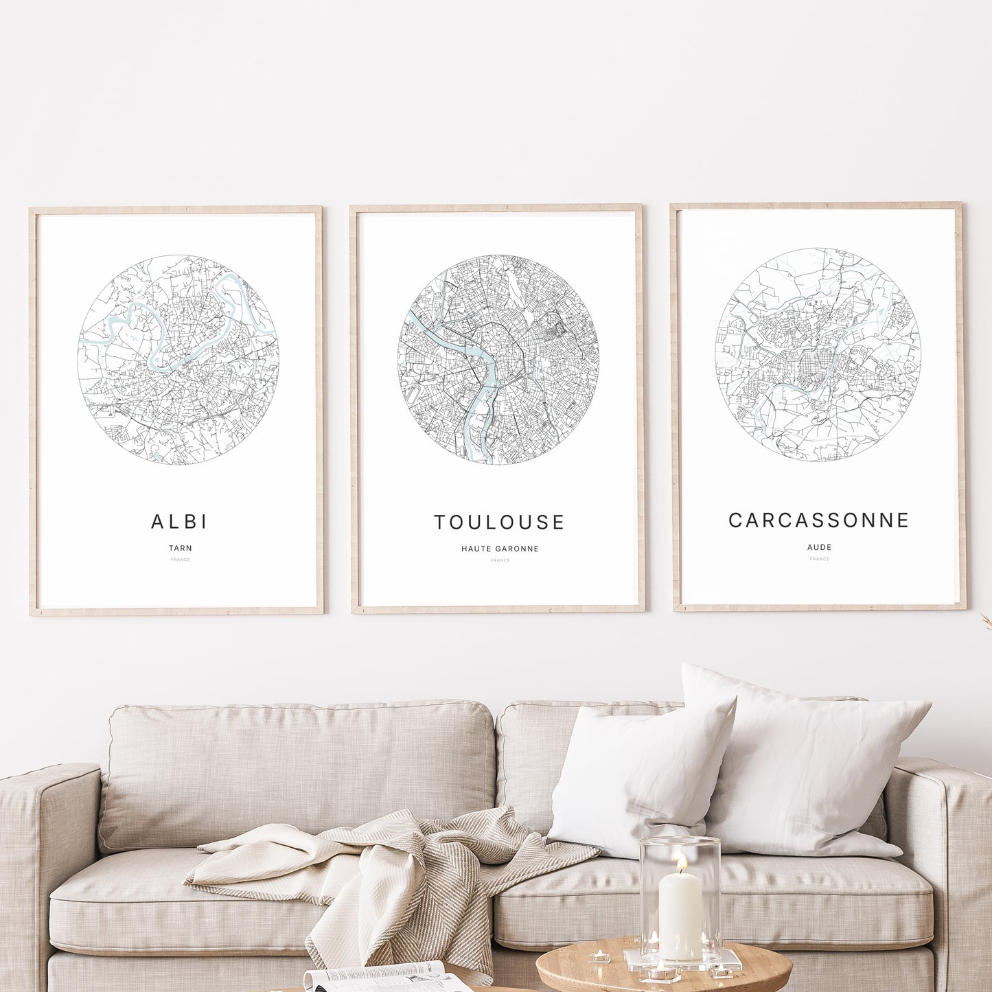 Affiche Toulouse – Plan minimaliste