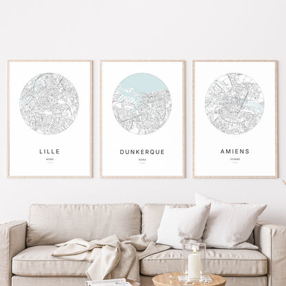 Affiche Dunkerque – Plan minimaliste