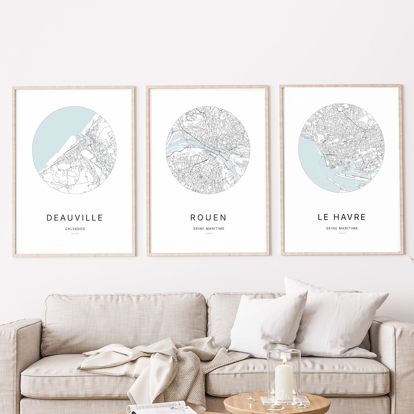 Affiche Rouen – Plan minimaliste