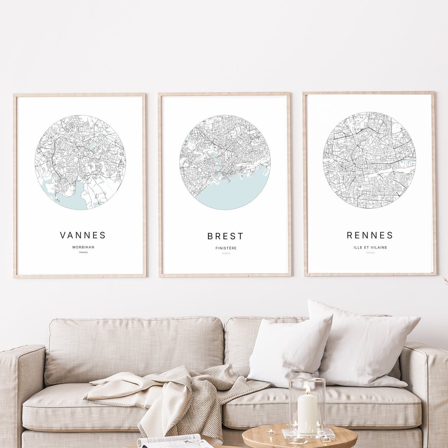 Affiche Brest – Plan minimaliste
