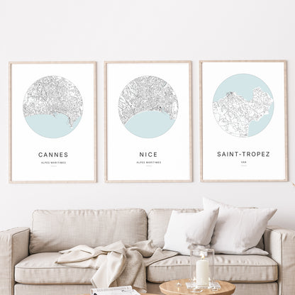 Affiche Nice – Plan minimaliste