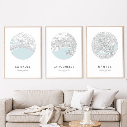 Affiche La Rochelle – Plan minimaliste