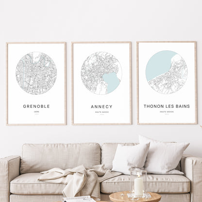 Affiche Annecy – Plan minimaliste