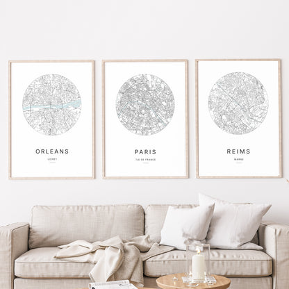Affiche Pau – Plan minimaliste