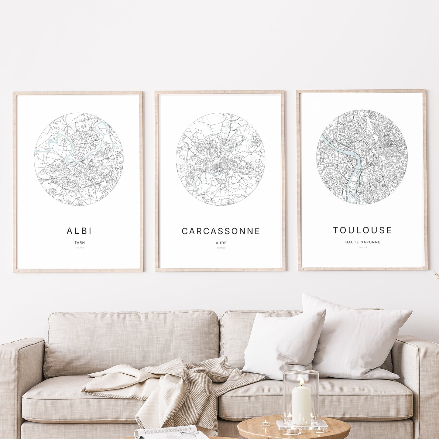 Affiche Carcassonne – Plan minimaliste