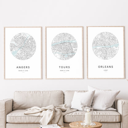 Affiche Tours – Plan minimaliste