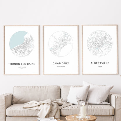 Affiche Chamonix – Plan minimaliste