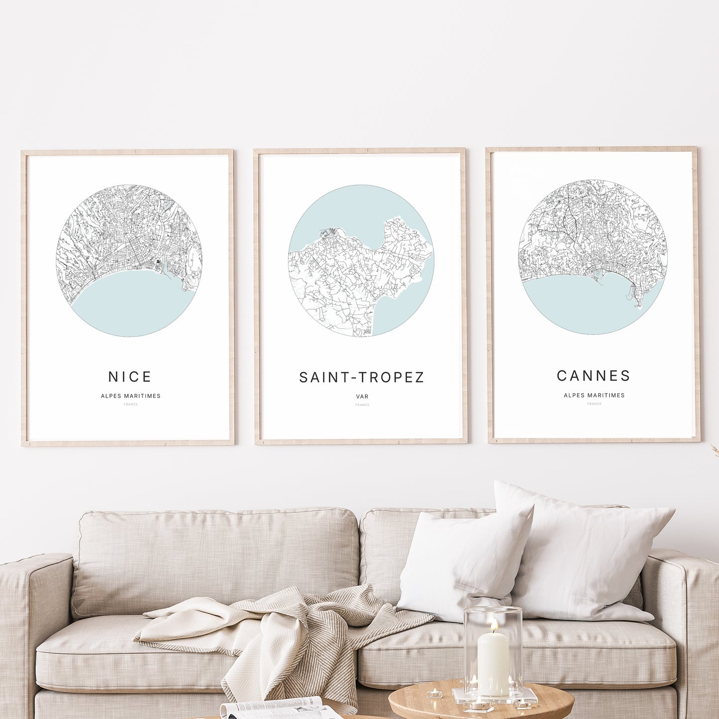 Affiche Saint-Tropez – Plan minimaliste