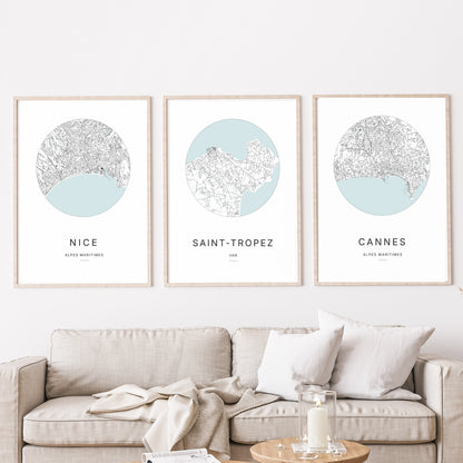 Affiche Saint-Tropez – Plan minimaliste