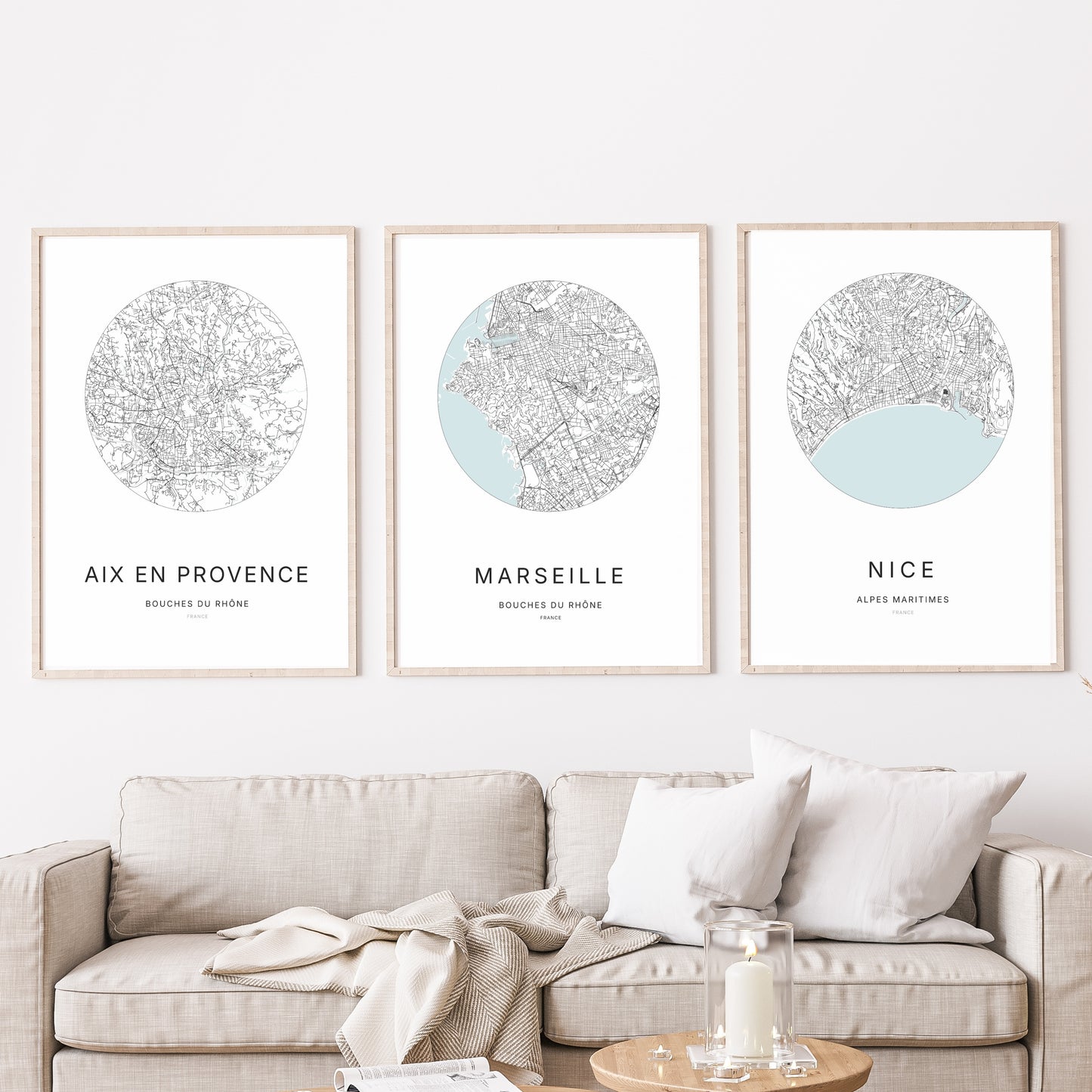 Affiche Marseille – Plan minimaliste