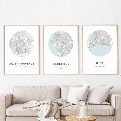 Affiche Marseille – Plan minimaliste