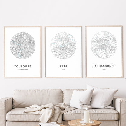 Affiche Albi – Plan minimaliste