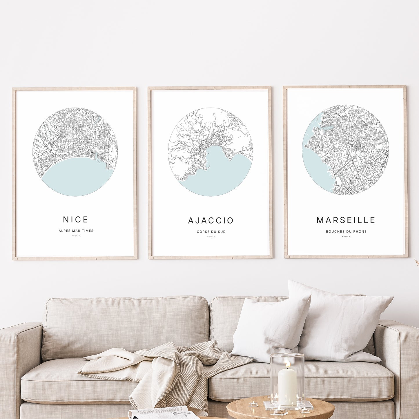 Affiche Ajaccio – Plan minimaliste