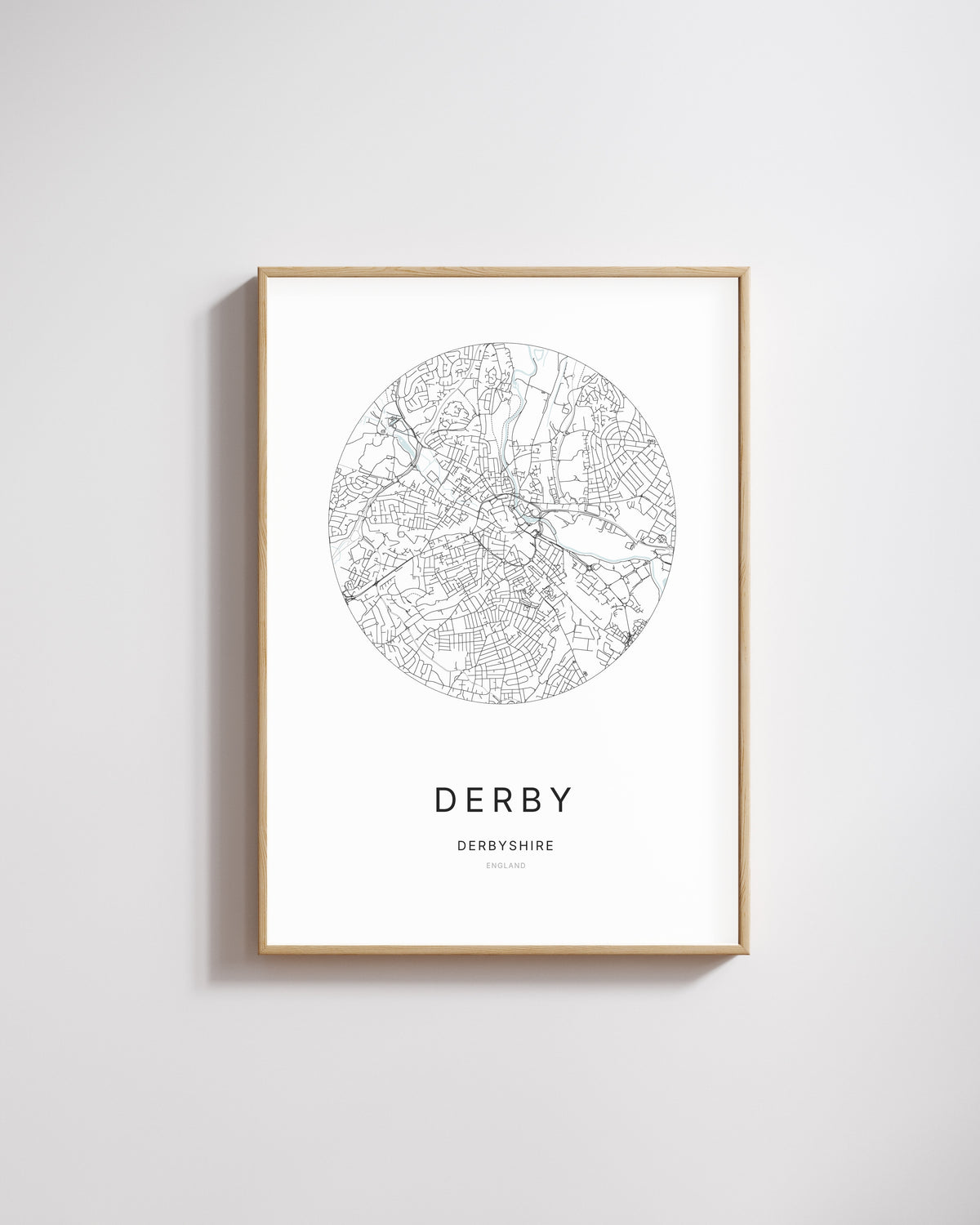 Poster représentant le plan de la ville de Derby.