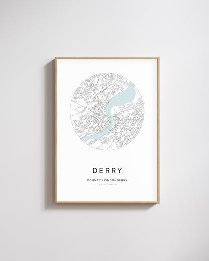 Poster représentant le plan de la ville de Derry.