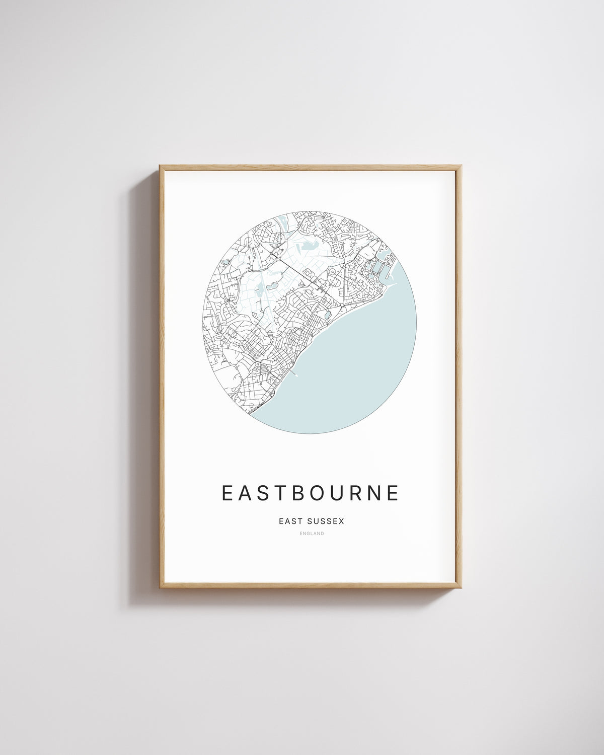 Poster représentant le plan de la ville d’Eastbourne.