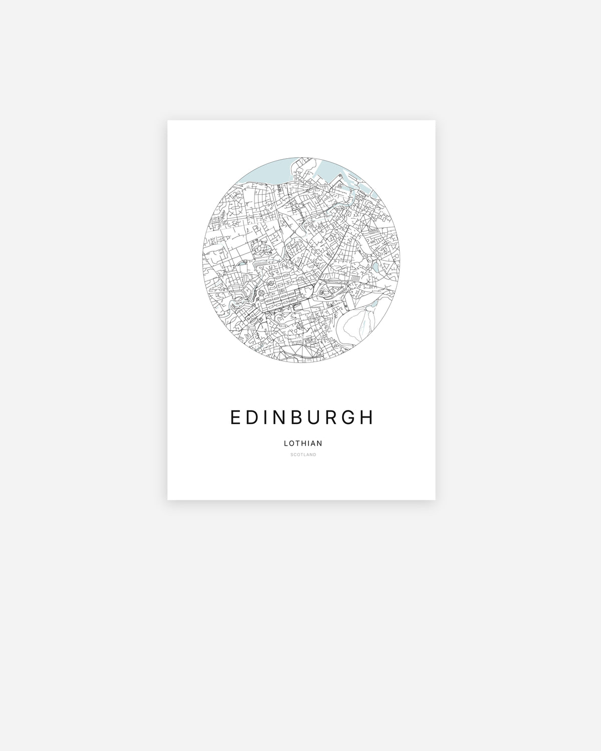 Plan de la ville de Edinburgh au design minimaliste.