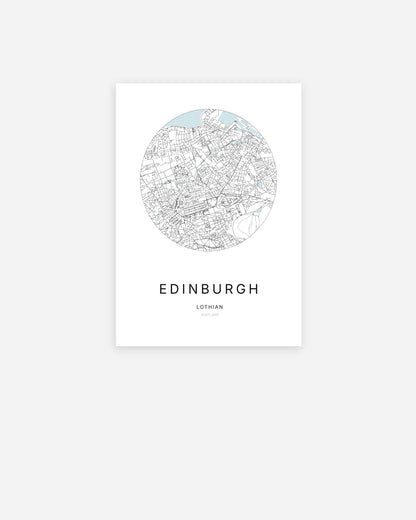 Plan de la ville de Edinburgh au design minimaliste.