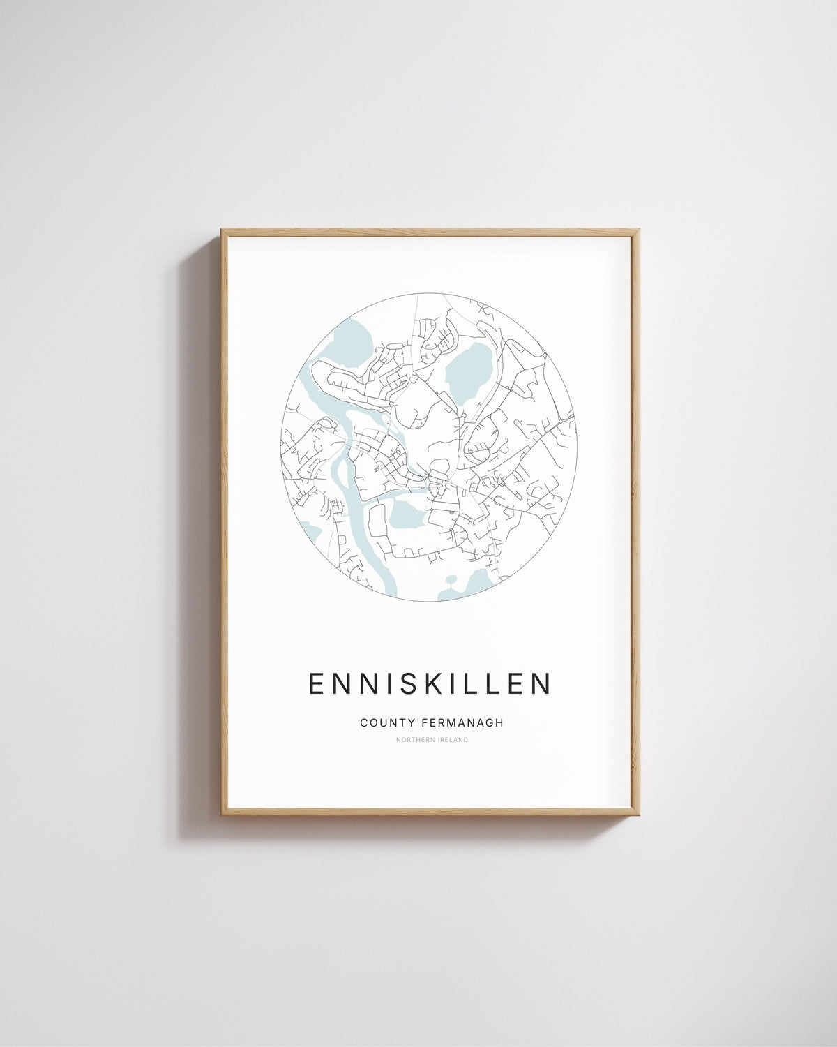 Poster représentant le plan de la ville d’Enniskillen.