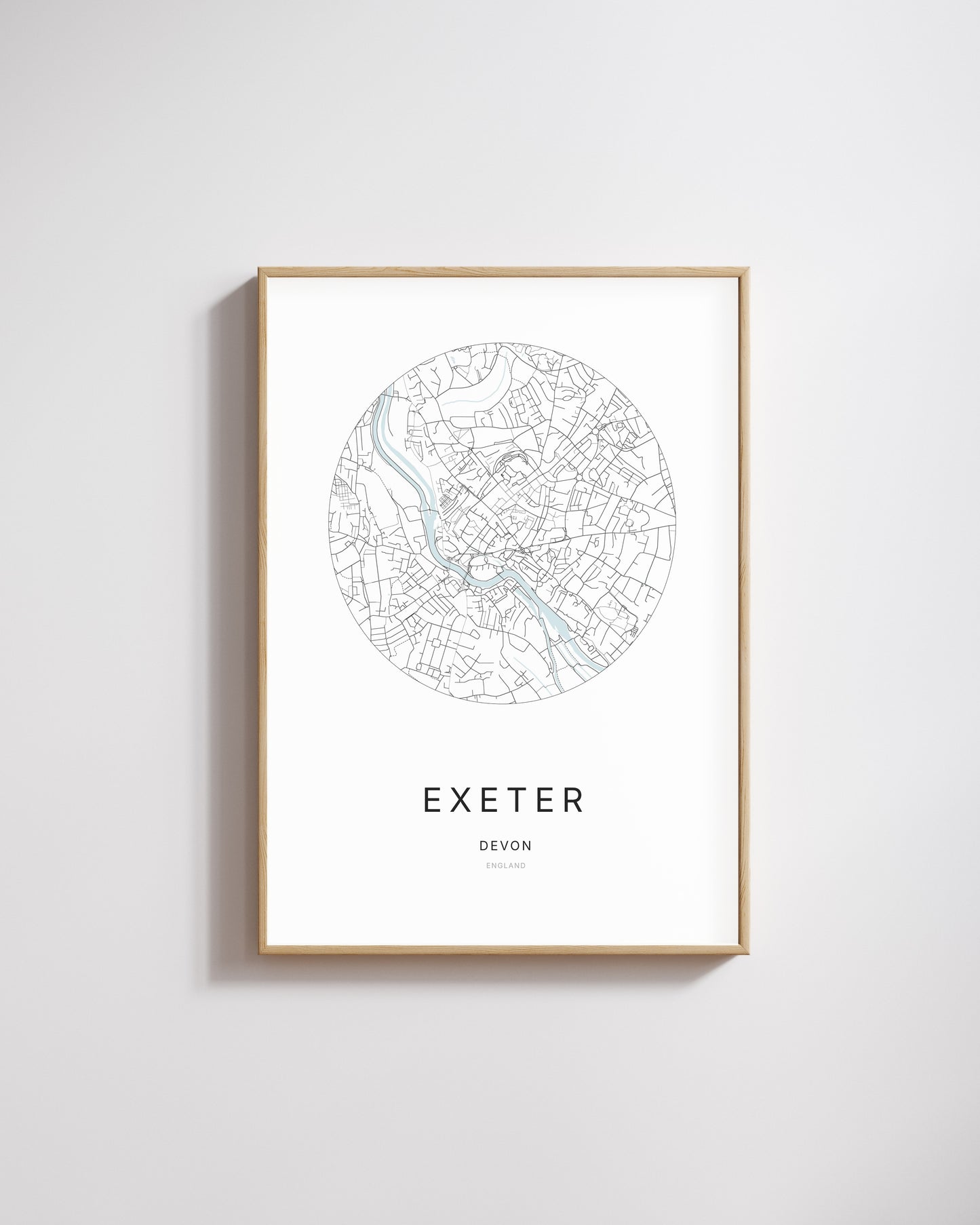 Poster représentant le plan de la ville de Exeter.