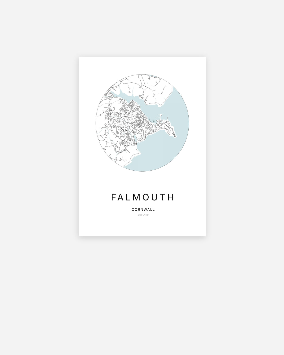 City map of Falmouth in a minimalist design.