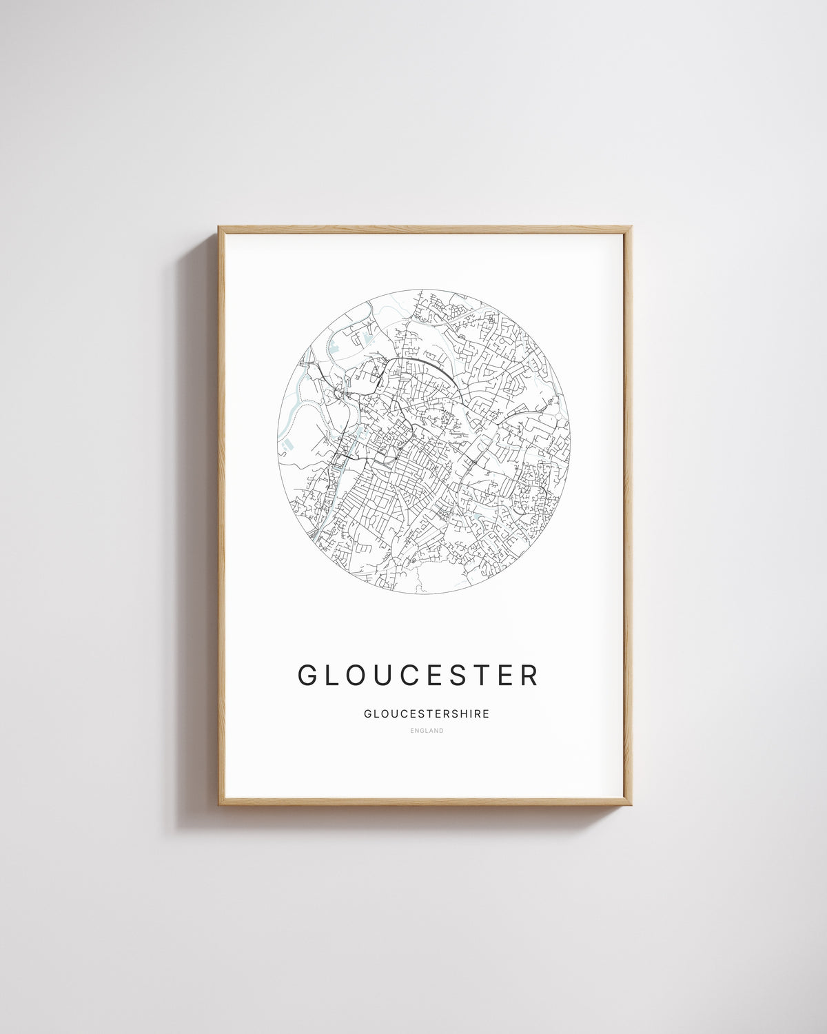 Poster représentant le plan de la ville de Gloucester.