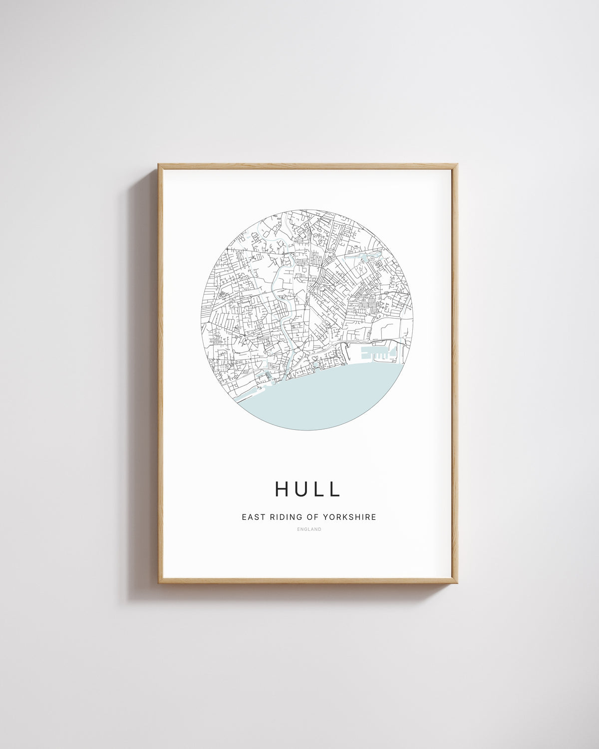 Poster représentant le plan de la ville de Hull.