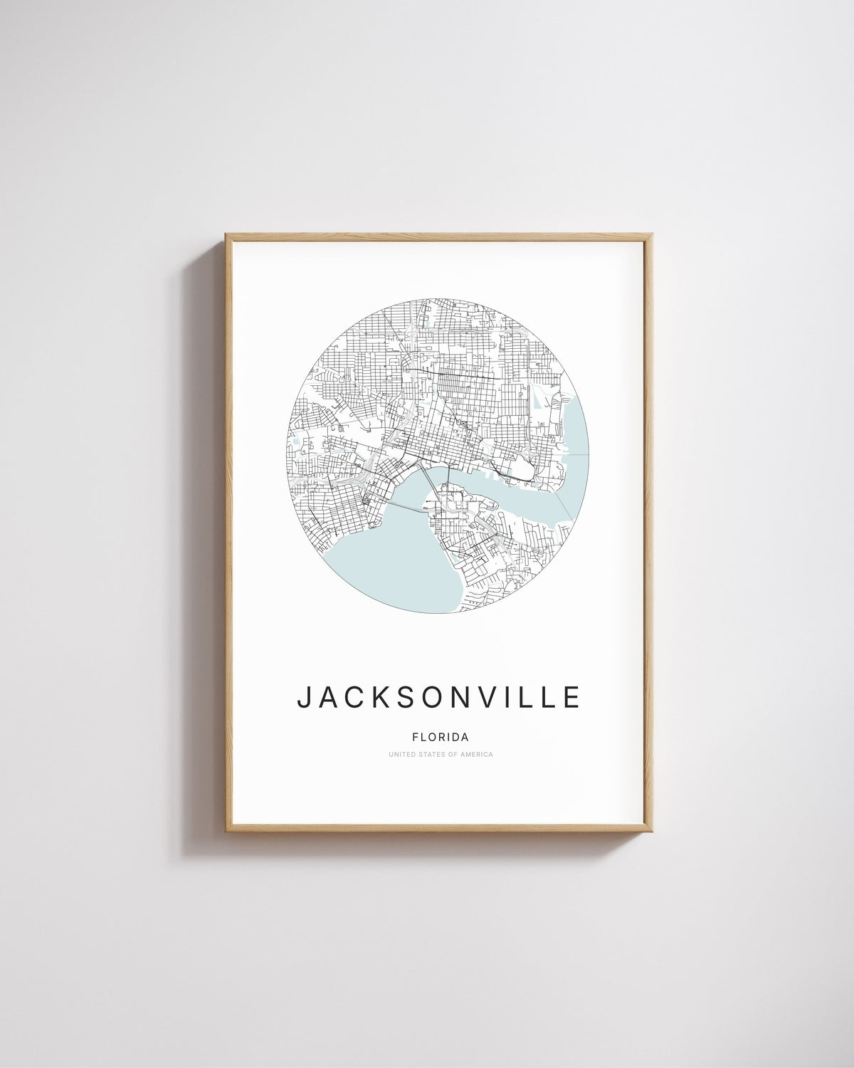 Poster featuring the city map of Jacksonville, Florida.