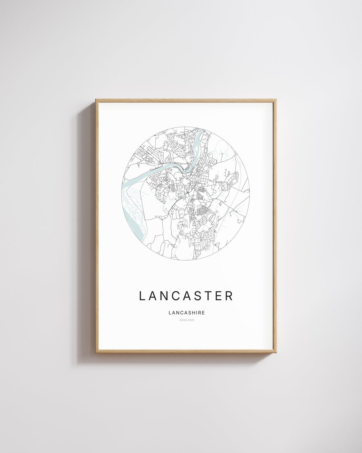 Poster représentant le plan de la ville de Lancaster.