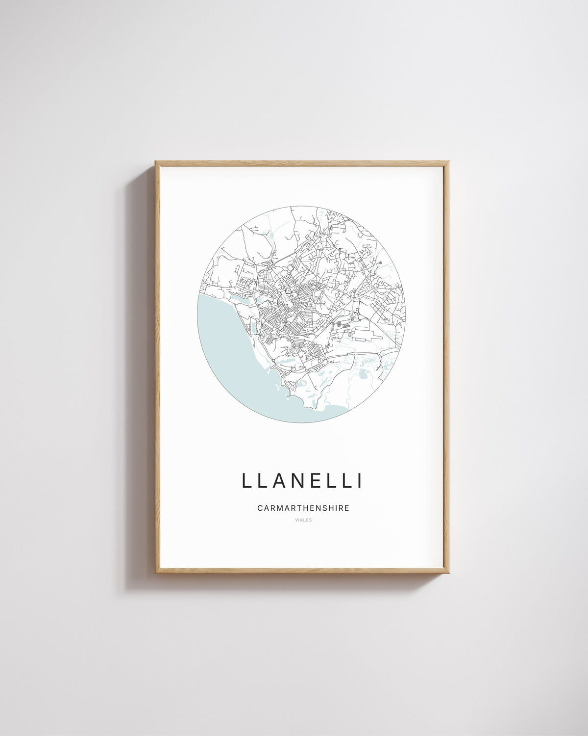 Poster représentant le plan de la ville de Llanelli.
