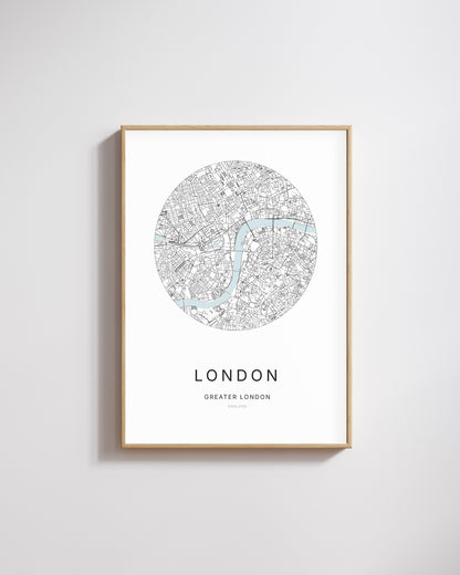 Poster représentant le plan de la ville de London.