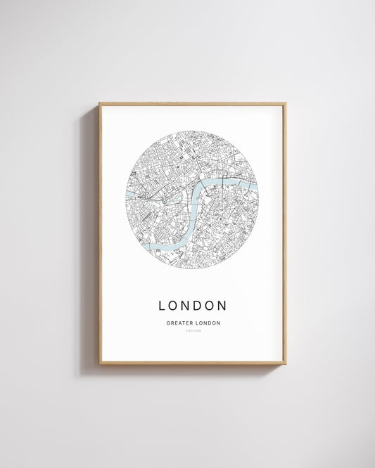 Poster représentant le plan de la ville de London.