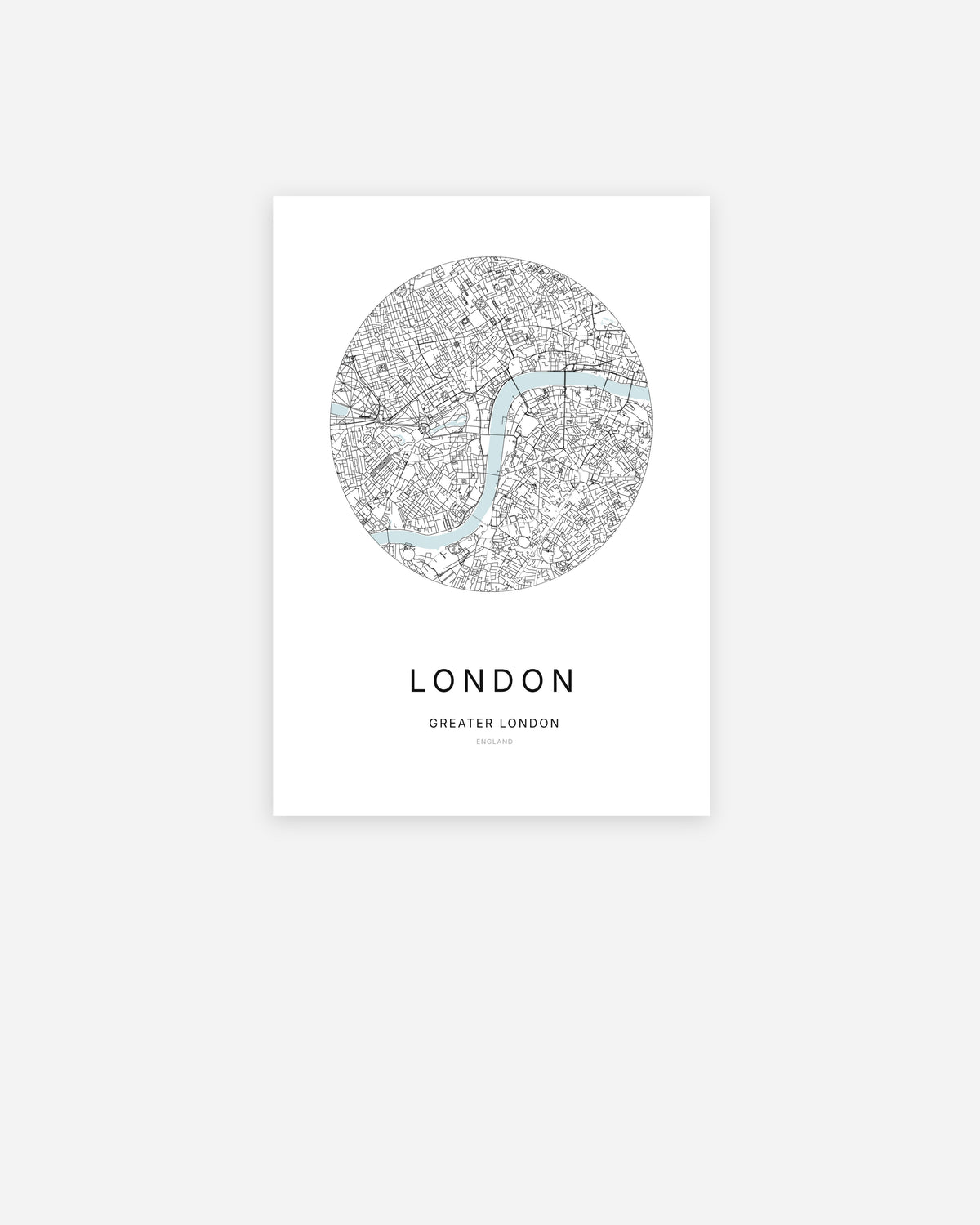 Plan de la ville de London au design minimaliste.