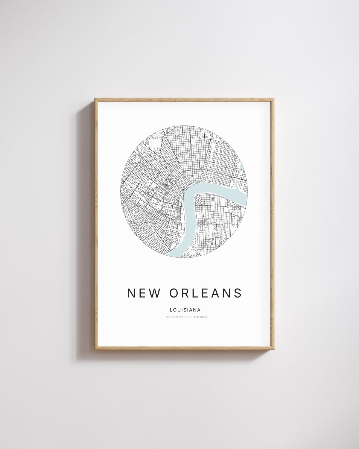 Poster featuring the city map of New Orleans, Louisiana.