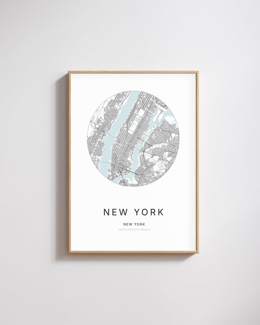 Poster représentant le plan de la ville de New York.