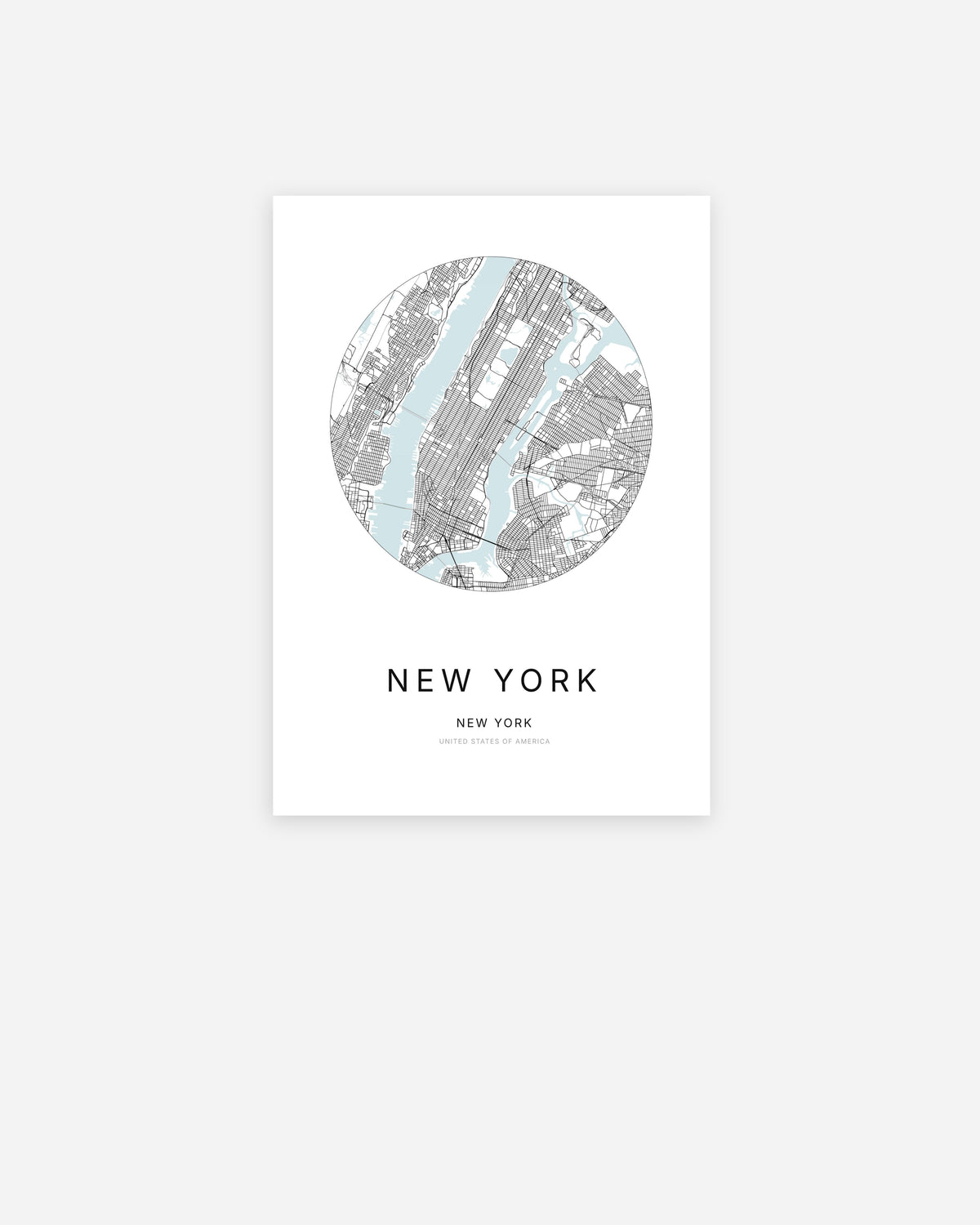 Plan de la ville de New York au design minimaliste.