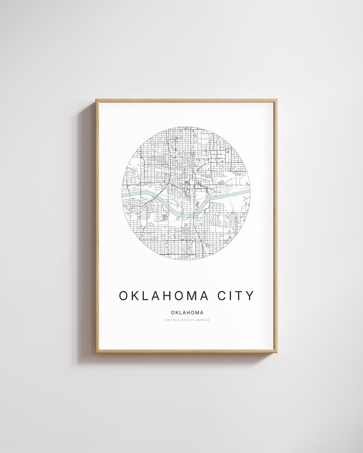 Poster représentant le plan de la ville d’Oklahoma City.