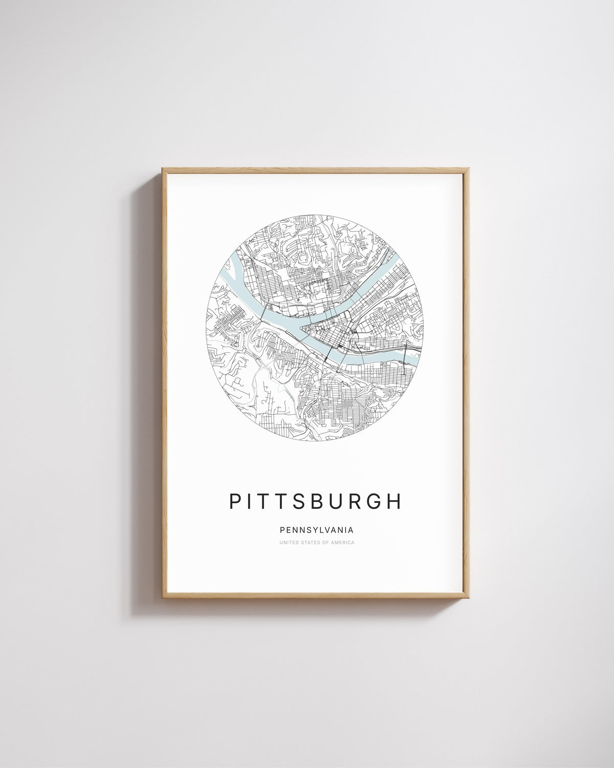 Poster représentant le plan de la ville de Pittsburgh.