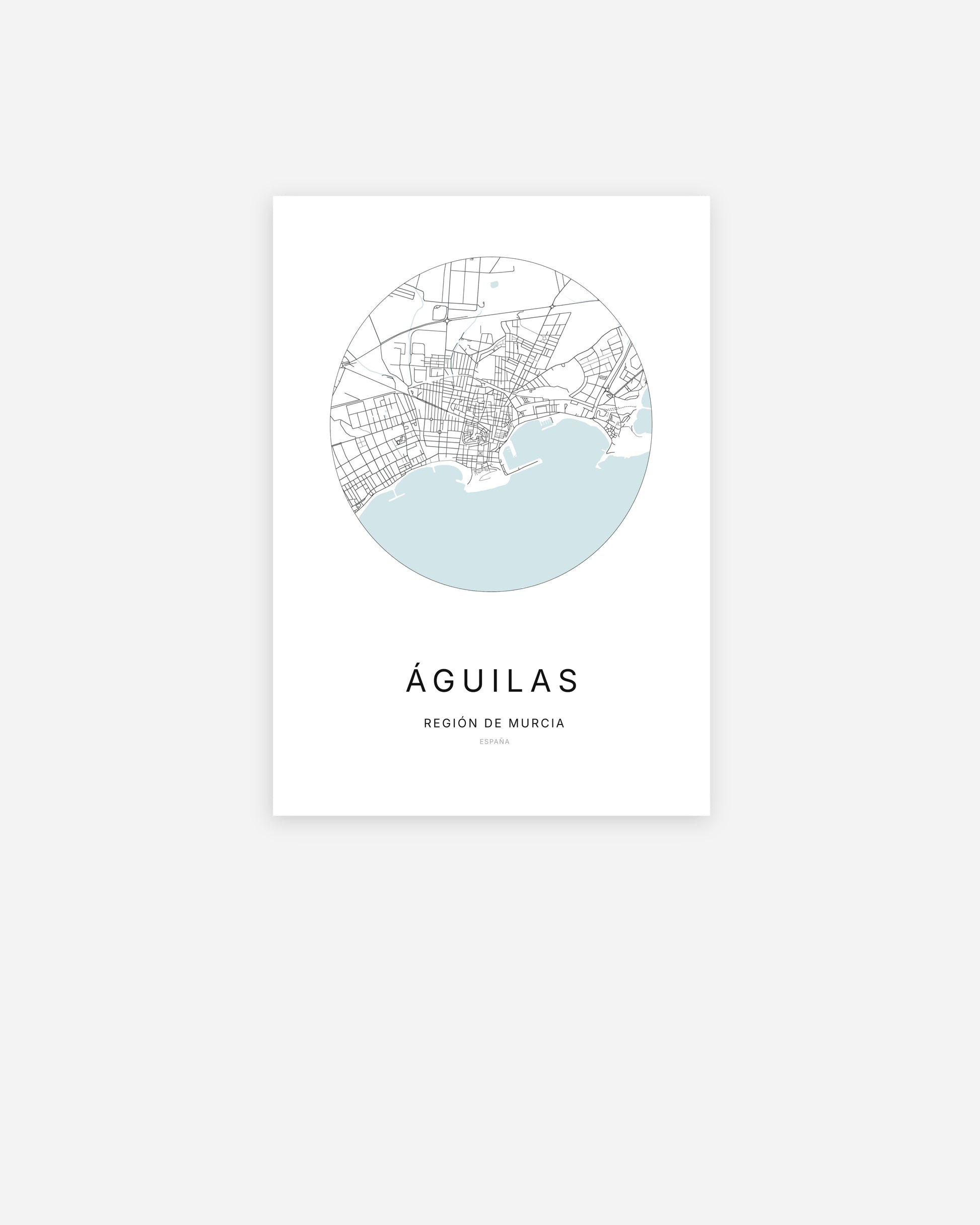 Plan de la ville d'Águilas au design minimaliste.