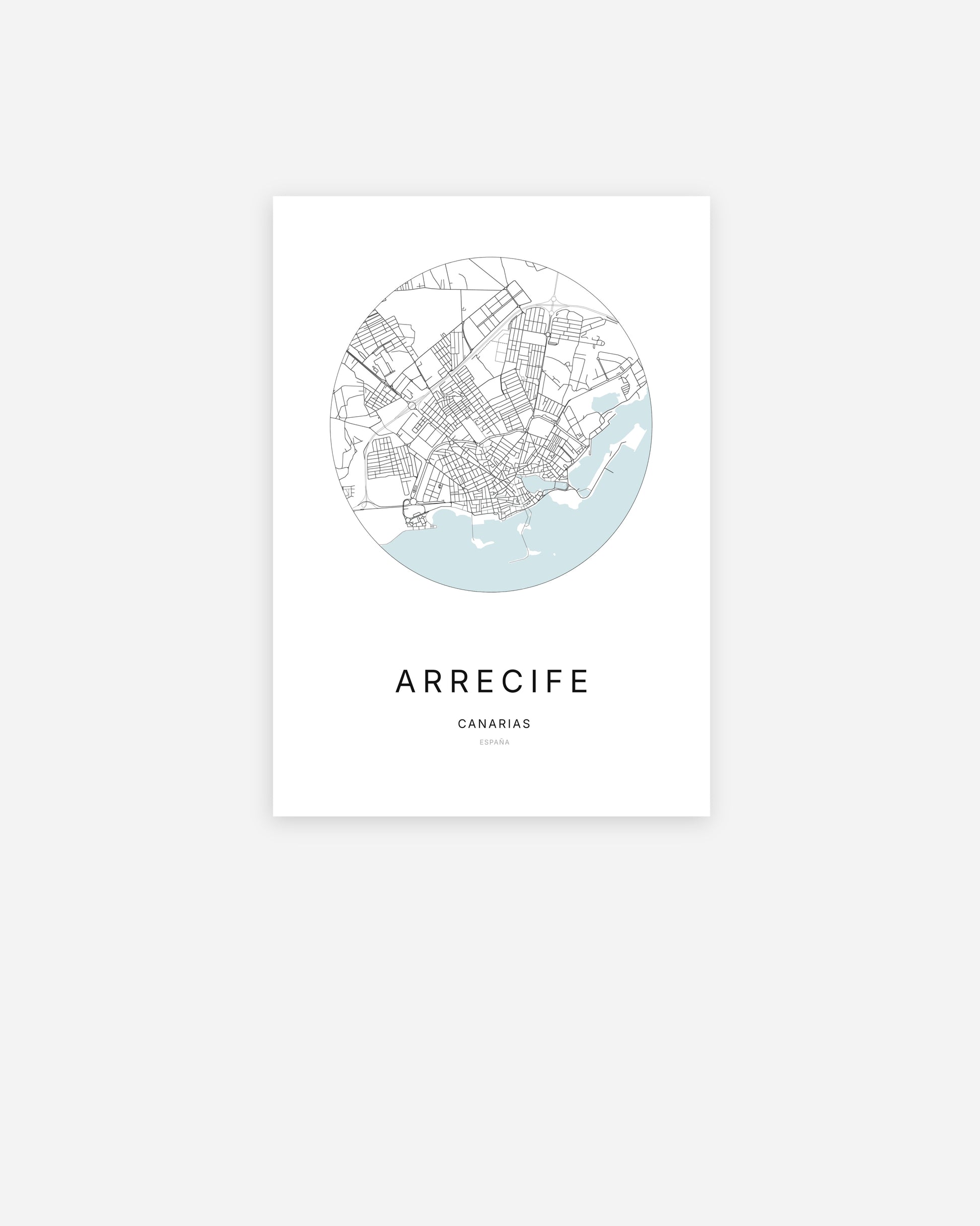 Plan de la ville d'Arrecife au design minimaliste
