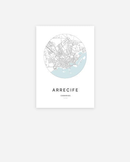 Plan de la ville d'Arrecife au design minimaliste