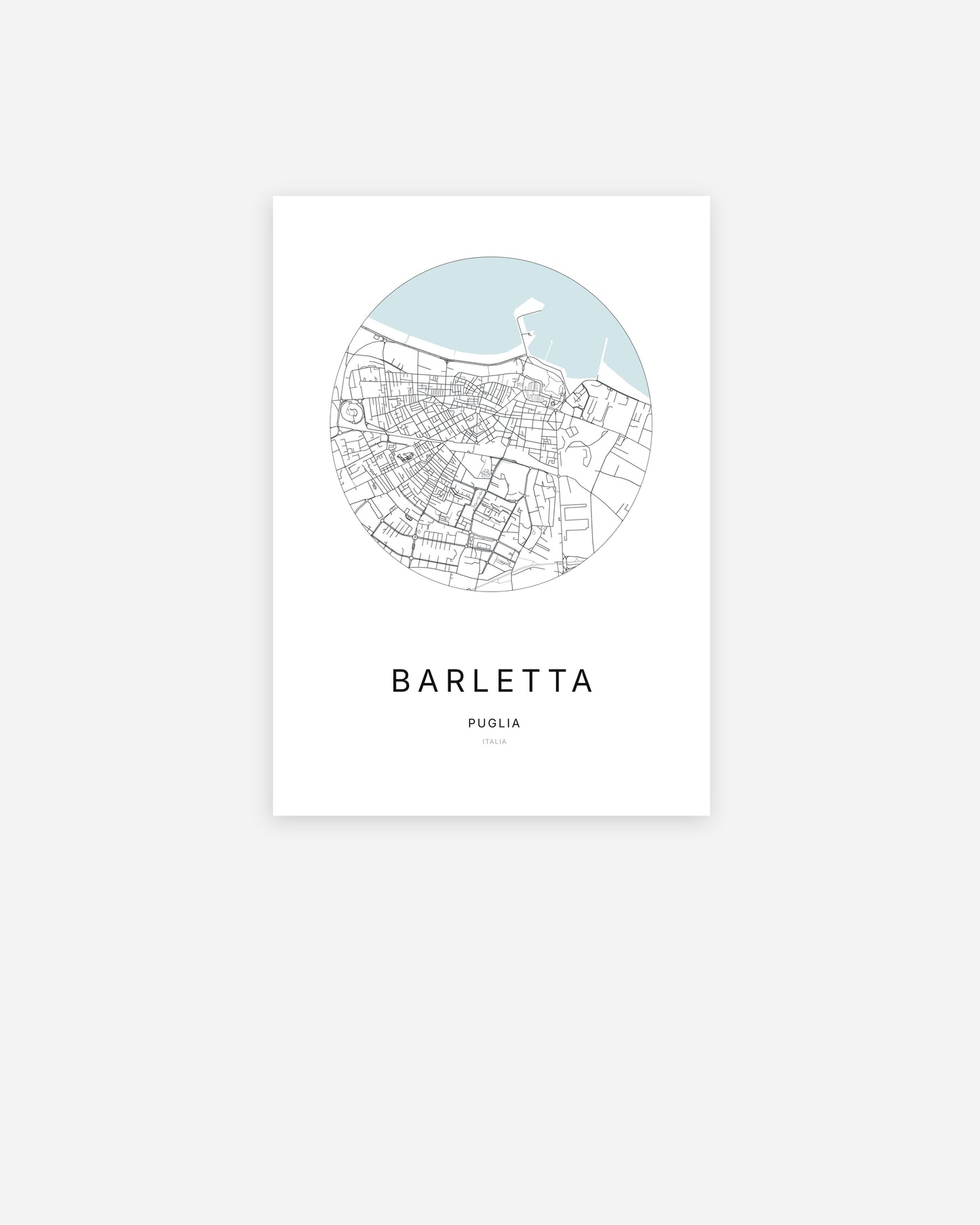 Plan de la ville de Barletta au design minimaliste.