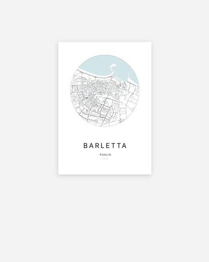 Plan de la ville de Barletta au design minimaliste.