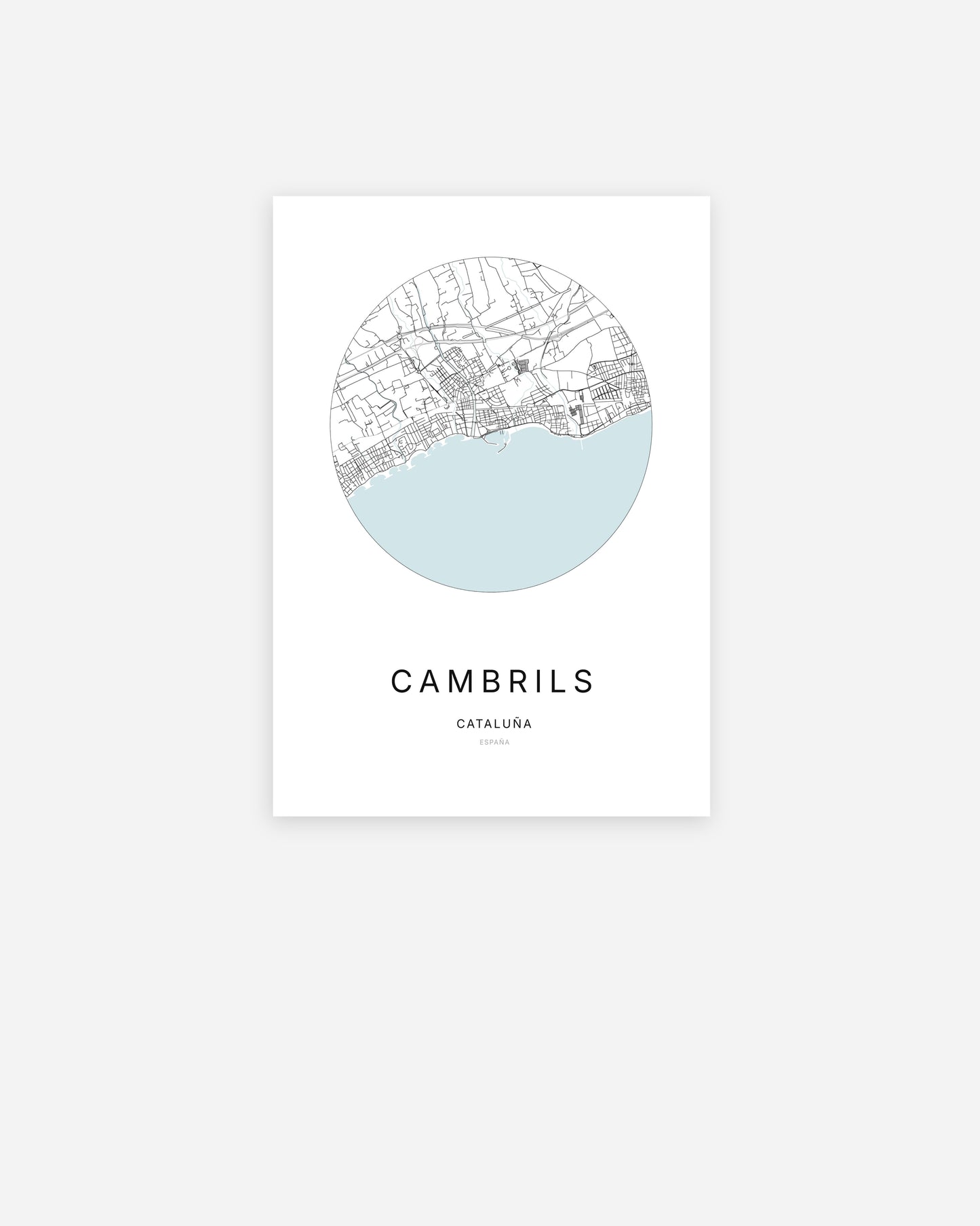 Plan de la ville de Cambrils au design minimaliste.