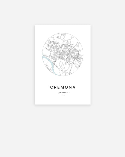 Plan de la ville de Cremona au design minimaliste.