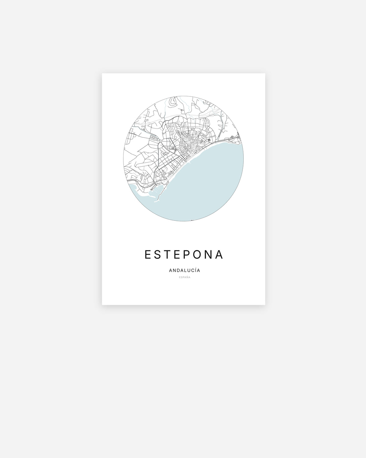 Plan de la ville d'Estepona au design minimaliste.