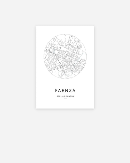 Plan de la ville de Faenza au design minimaliste.