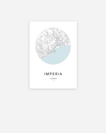 Plan de la ville d'Imperia au design minimaliste.