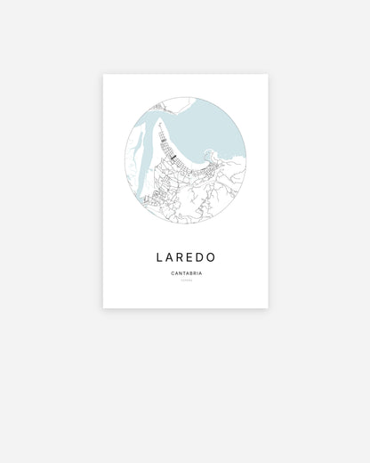Plan de la ville de Laredo au design minimaliste.